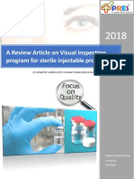 A Review Article On Visual Inspection Program For Sterile Injectable Product 2018