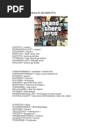 GTA Game Passwords and Cheats | PDF | Leisure | Sports