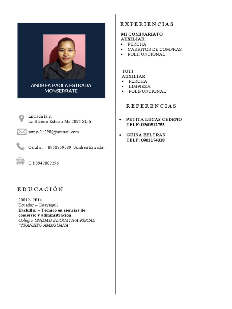 Curriulum vitae andrea pdf