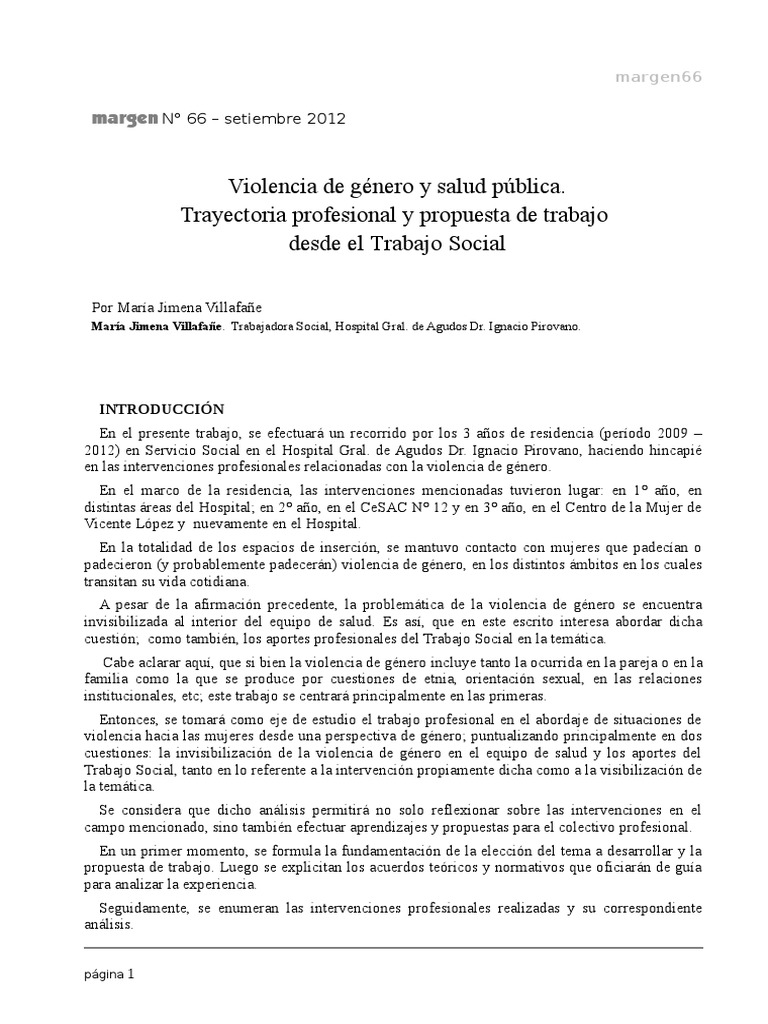 Violencia de Género y Trabajo Social en Salud | PDF | La violencia ...