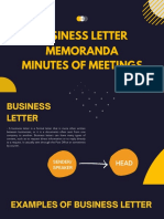 Business Letter, Memoranda, Minutes of Meetings