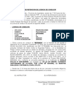 Acta de Retencion de Licencia de Conducir