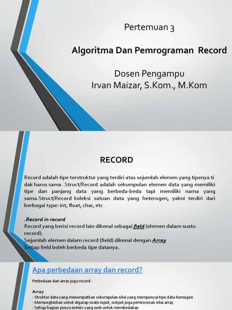 P3 Struktur Data Record | PDF