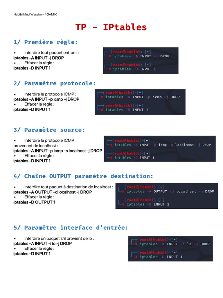 Règles de Sécurité avec IPtables | PDF | Protocoles Internet ...
