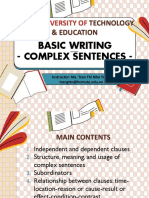 Writing 3 - Complex Sentences
