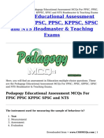 Pedagogy Educational Assessment MCQs For FPSC, PPSC, KPPSC, SPSC and NTS Headmaster &#038 Teaching Exams