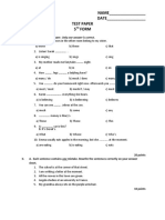 0 Initial Test 5th Grade Intensive Classes