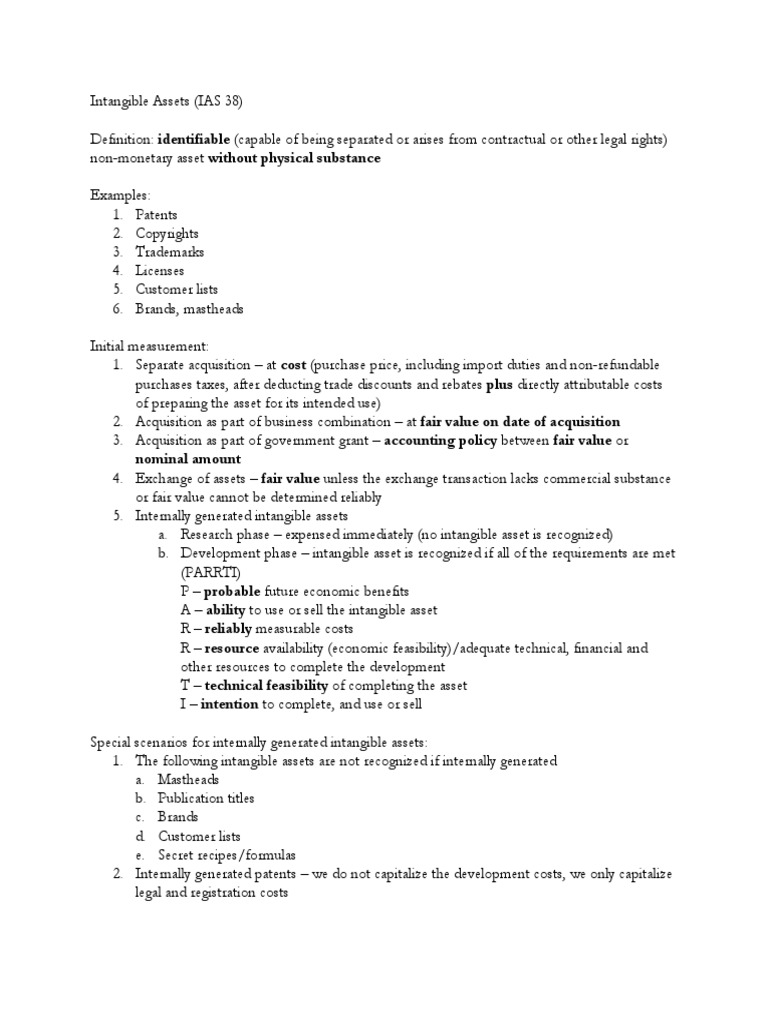 Intangible Assets Annotated | PDF | Intangible Asset | Book Value