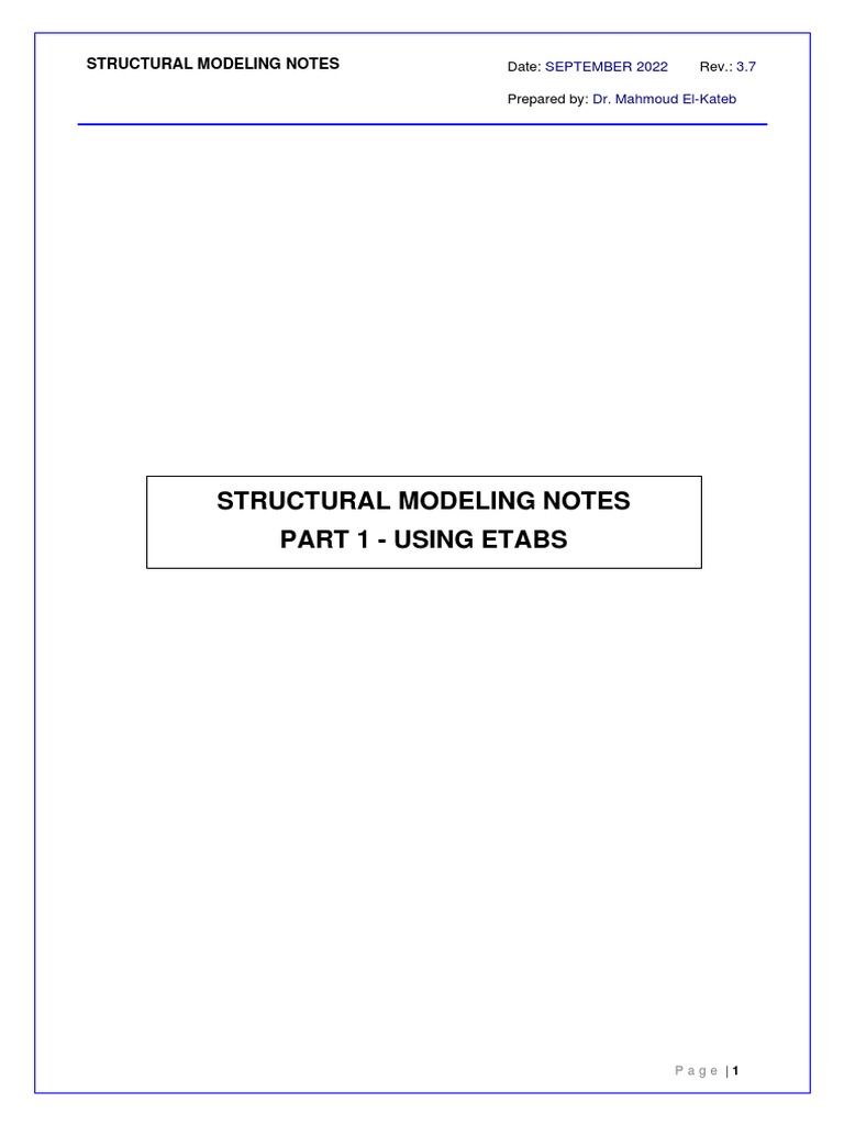 STRUCTURAL MODELING NOTES - Rev.3.7 | PDF