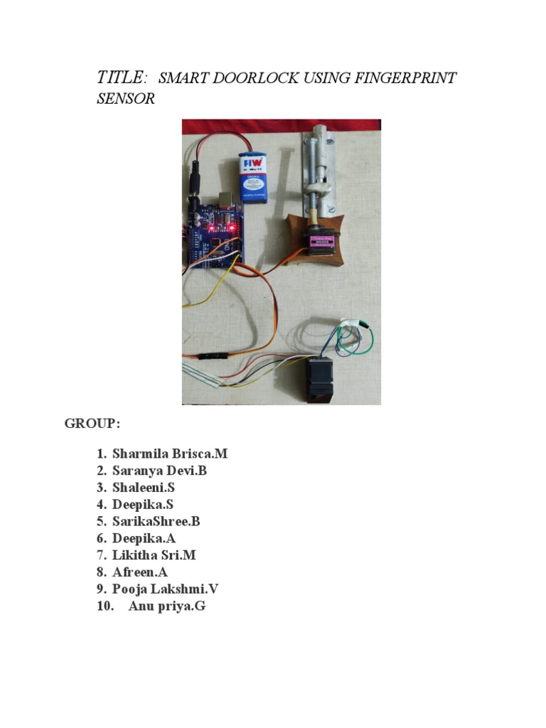 Smart Doorlock Using Fingerprint Sensor Circuit Diagram