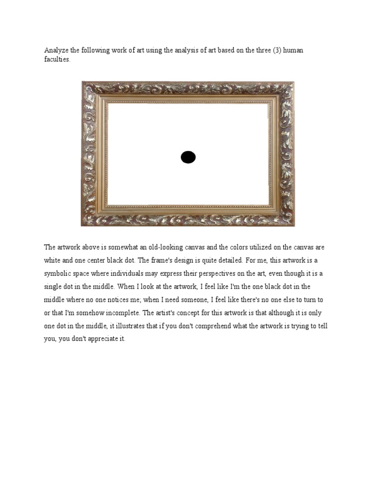 Analyze The Following Work of Art Using The Analysis of Art Based On