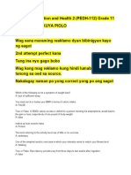 Physical Education and Health 2 (PEDH-112) Grade 11 Week 11-19 Kuya Piolo