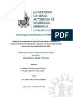 Facultad Regional Multidisciplinaria, FAREM-Estelí: Licenciado en Banca y Finanzas