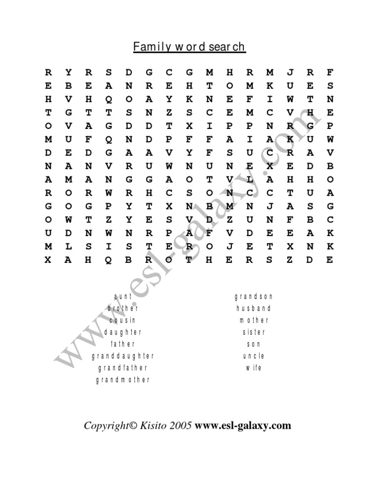 Family Word Search | PDF