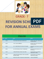 Grade - 7 Revision Schedule - All Subjects