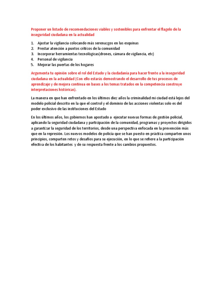 La Inseguridad Ciudadana en La Actualidad | PDF