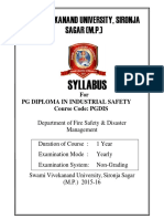 PG Diploma in Industrial Safety Syllabus