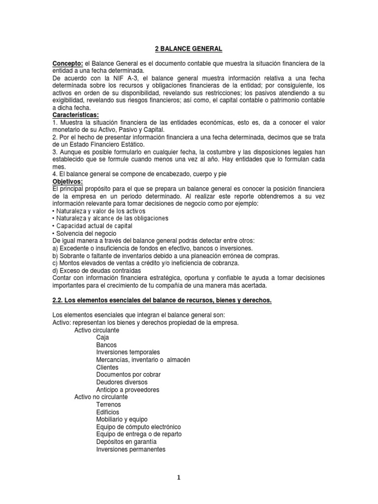 Balance General | PDF | Contabilidad | Hoja de balance