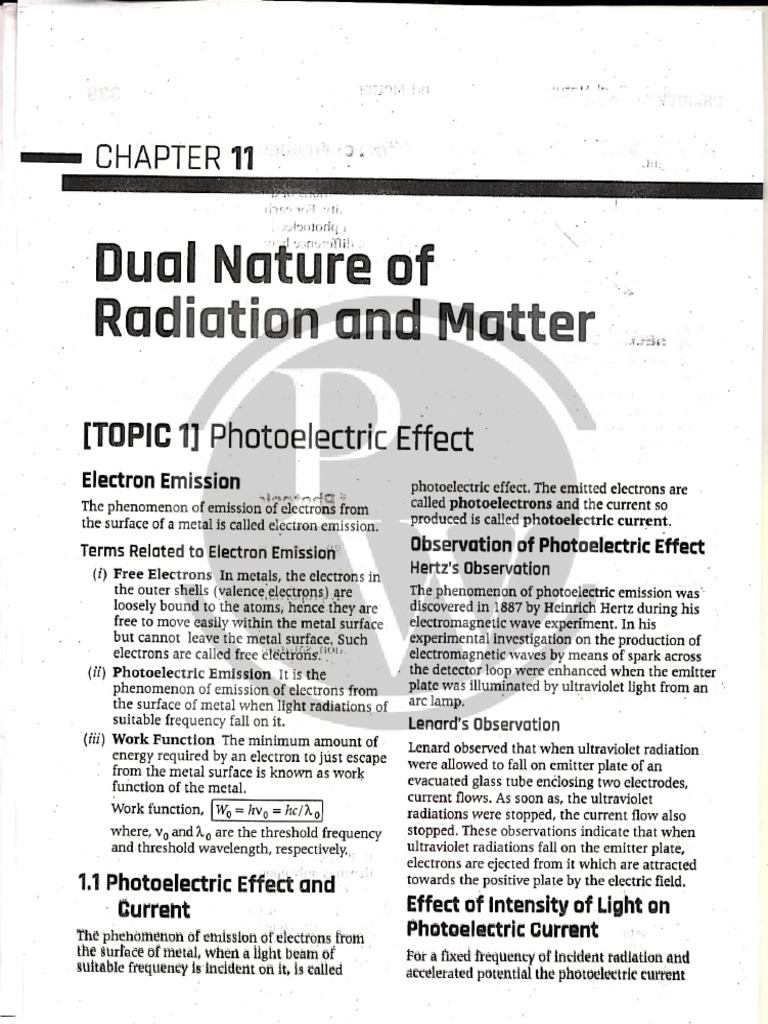 Dual Nature of Radiation and Matter PDF