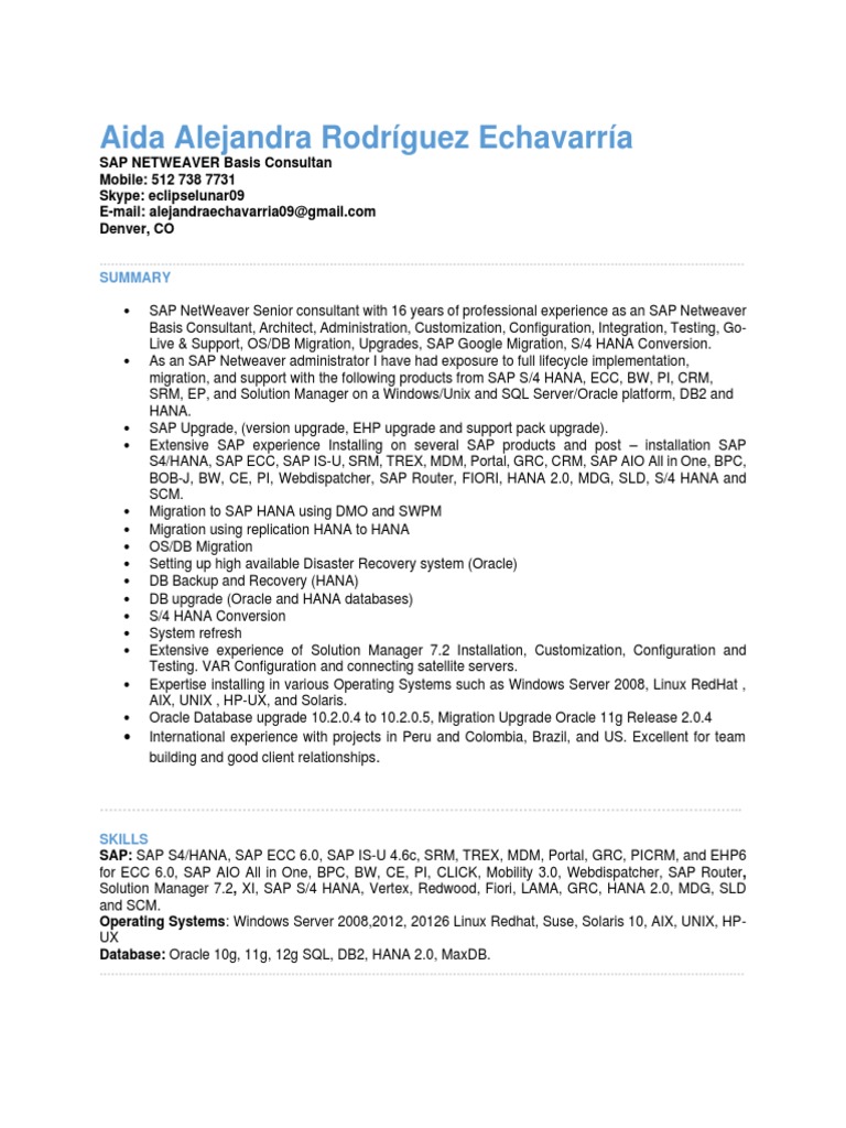Alejandra s resume download free pdf oracle corporation ibm db2