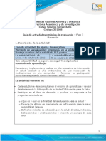 Guia de Actividades y Rúbrica de Evaluación - Unidad 2 - Fase 3 - Planeación