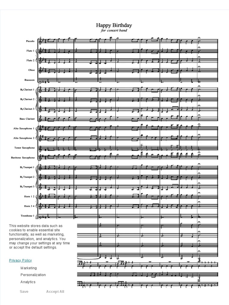Happy Birthday Concert Band PDF