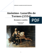 Lazarillo de Tormes Anonimo Resume Et An