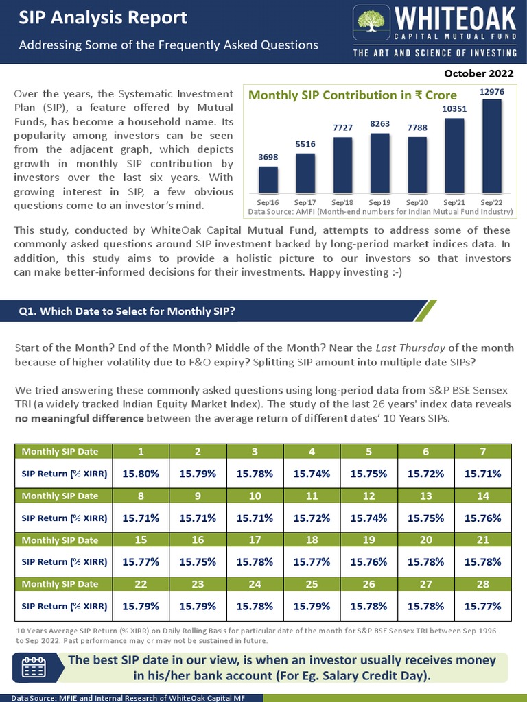 WhiteOak SIP Analysis and Insights | PDF | Stock Market Index | Investing