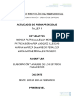 Trabajo de Elaboracion Estados Financieros, Estado de Resultados y Analisis Estructural