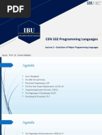 Lecture 2 - Evolution of Major Programming Languages