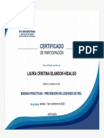 Certificado Prevencin de Lesiones en Piel