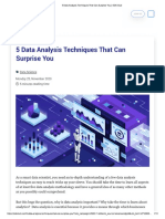5 Data Analysis Techniques That Can Surprise You