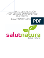 Contrato de Afiliación para Ventas en Marketing Multinivel