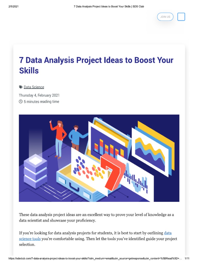 7 Data Analysis Project Ideas To Boost Your Skills | PDF