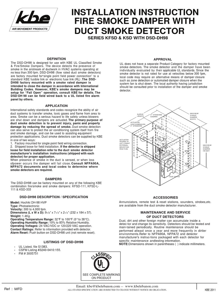 Smoke Detector | PDF | Duct (Flow) | Manufactured Goods
