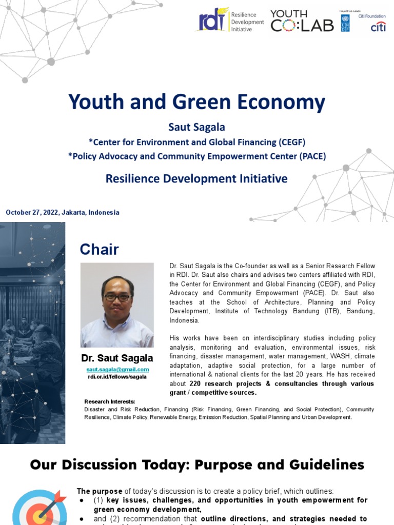 Youth Empowerment in Green Economy | PDF | Entrepreneurship | Green Economy