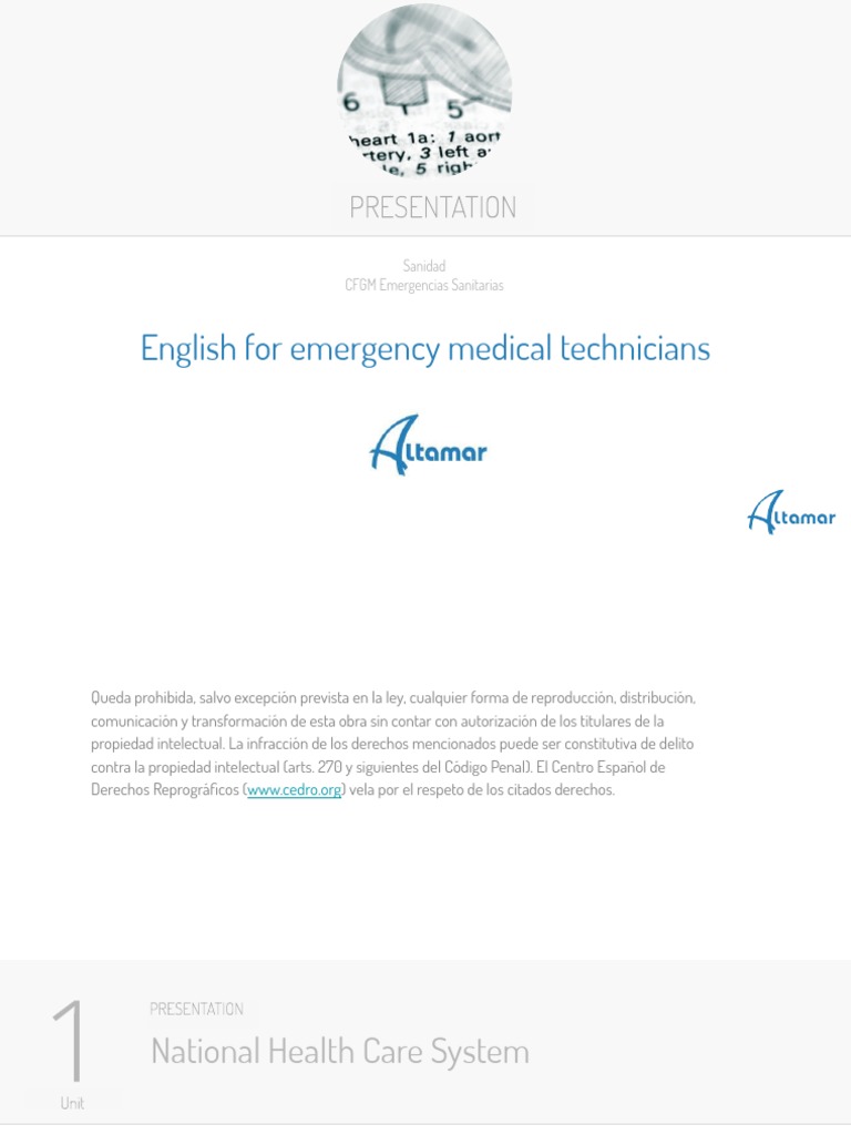 EMT English Language Guide | PDF | Medical Imaging | Plural
