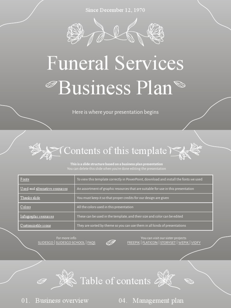Funeral Services Business Plan by Slidesgo PDF Solar System
