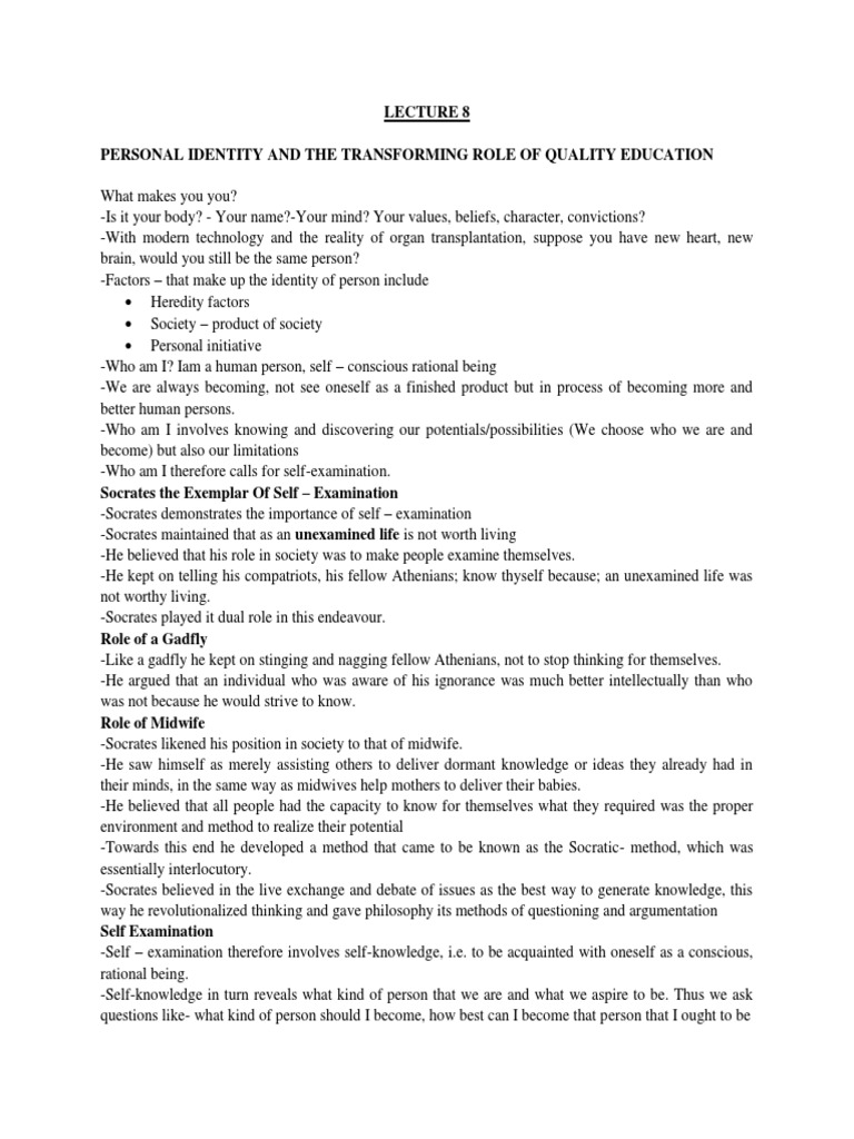 Identity and Education's Transformative Role | PDF | Creativity ...