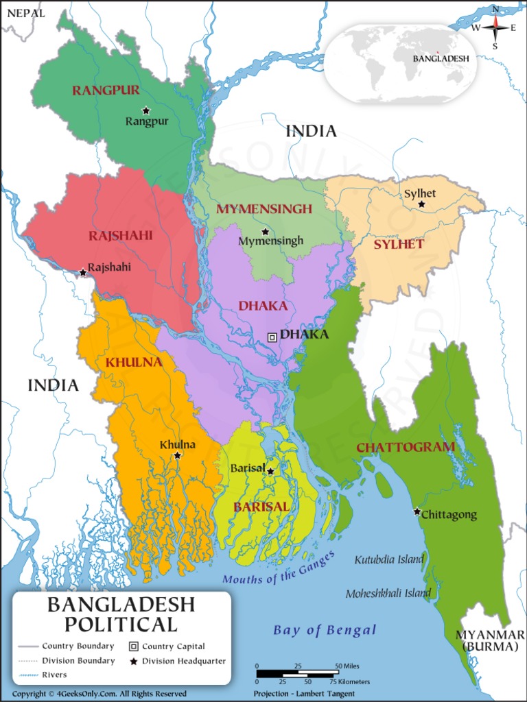 Bangladesh Political Map PDF 1673683591