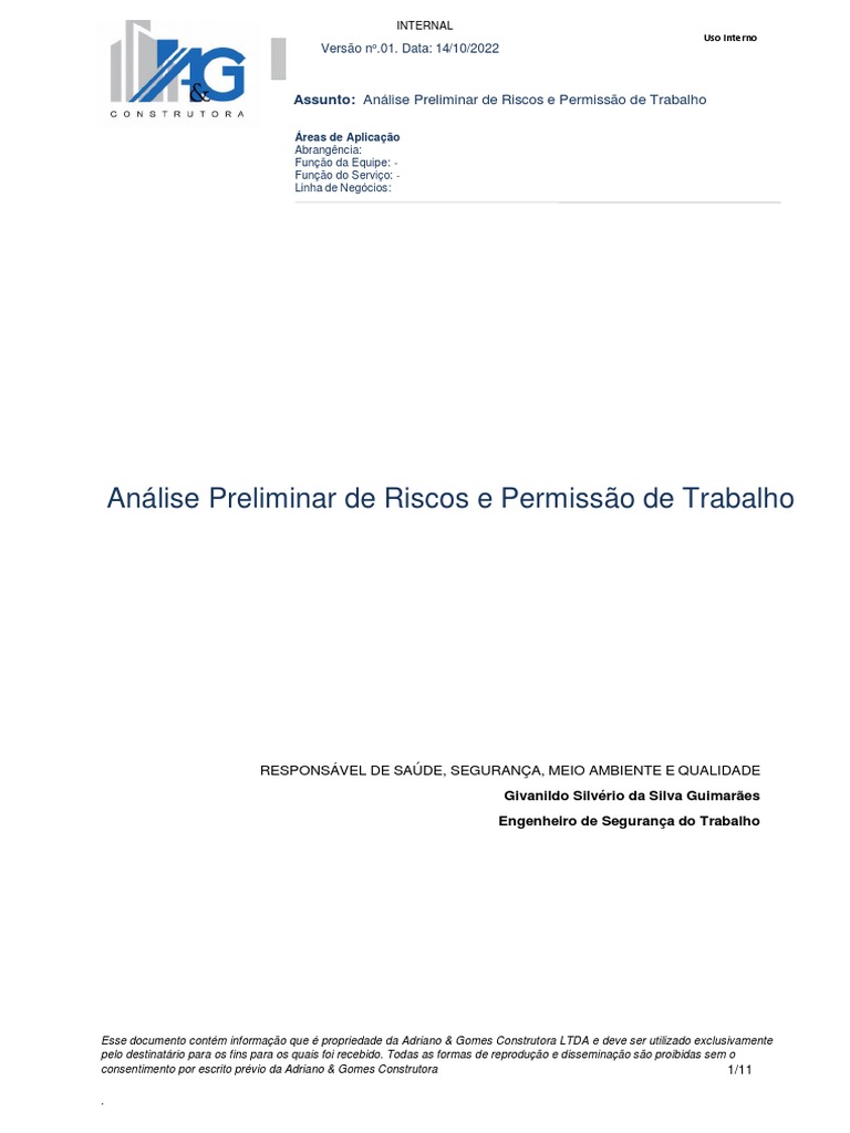 Análise de Riscos e Permissão de Trabalho | PDF | ISO 9000