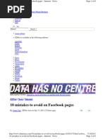 10 Mistakes To Avoid On Facebook Pages
