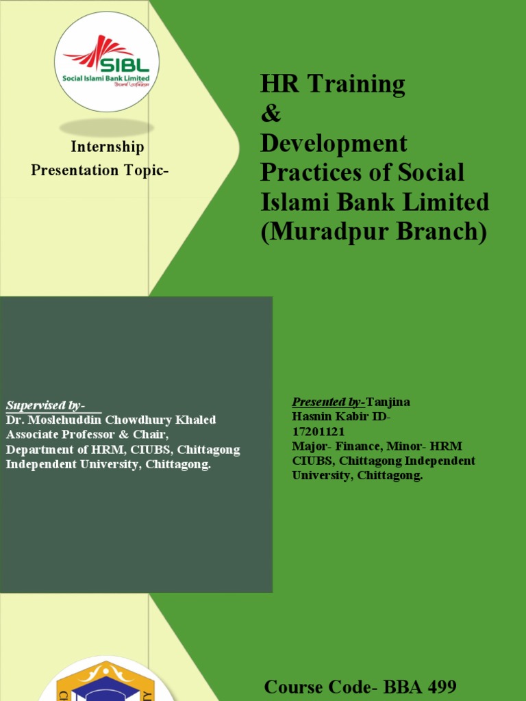An internship presentation by pdf banks human resource management