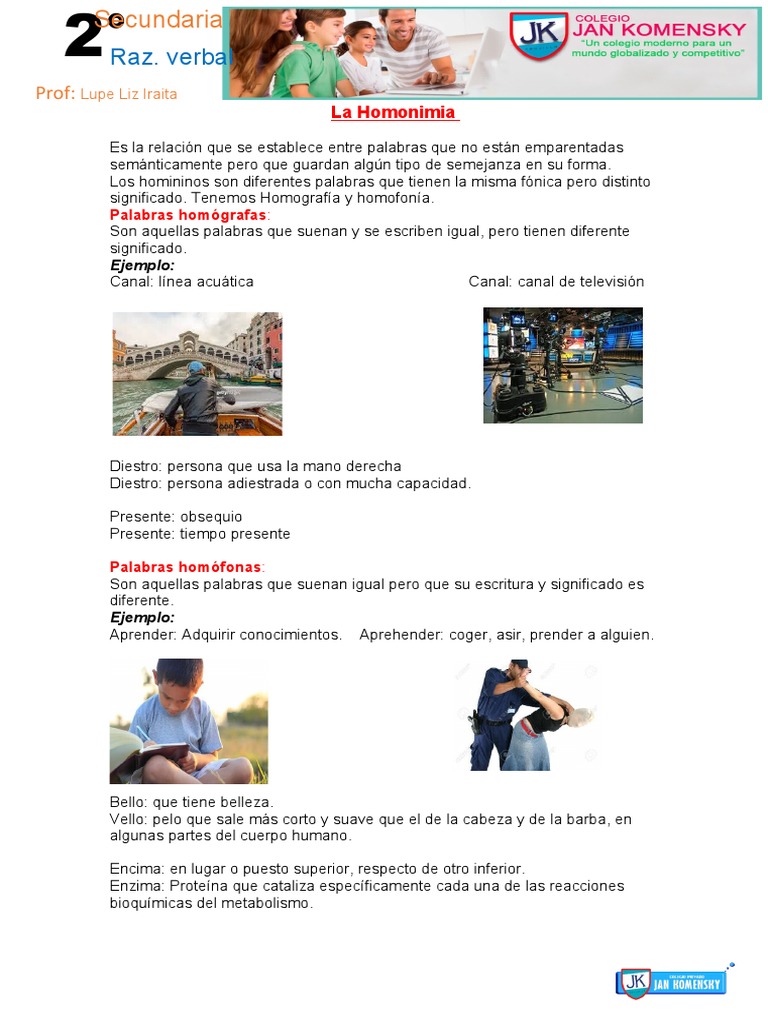 La Homonimia 2do - 2021 | PDF