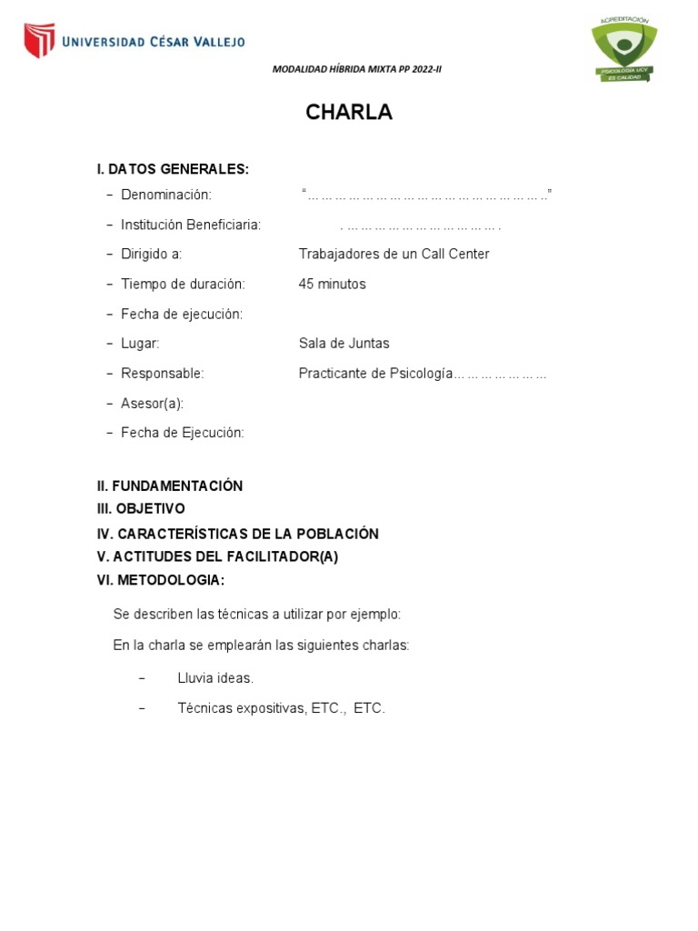 Esquema de Charla | PDF | Sicología