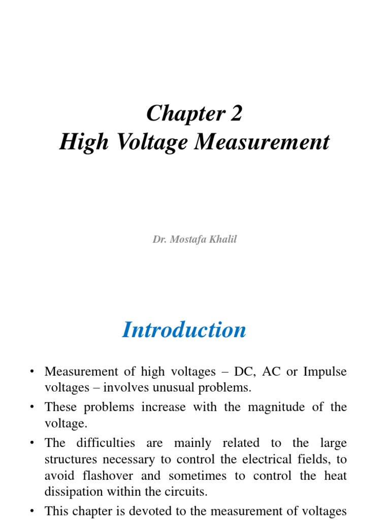 High Voltage Measurement Techniques | PDF | Voltage | Resistor