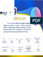 Certificate For - Mar - A de Los Angeles Liveng... - For - LEARN FROM THE LEGENDS
