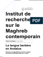 La Langue Berbère en Andalus Présence Et Marginalisation À Travers L - Exemple D - Un Traité de Botanique Arabe Du XIIe Siècle