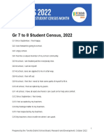 TDSB GR 7 To 8 Student Census 2022