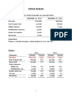 Vertical Analysis Solutions